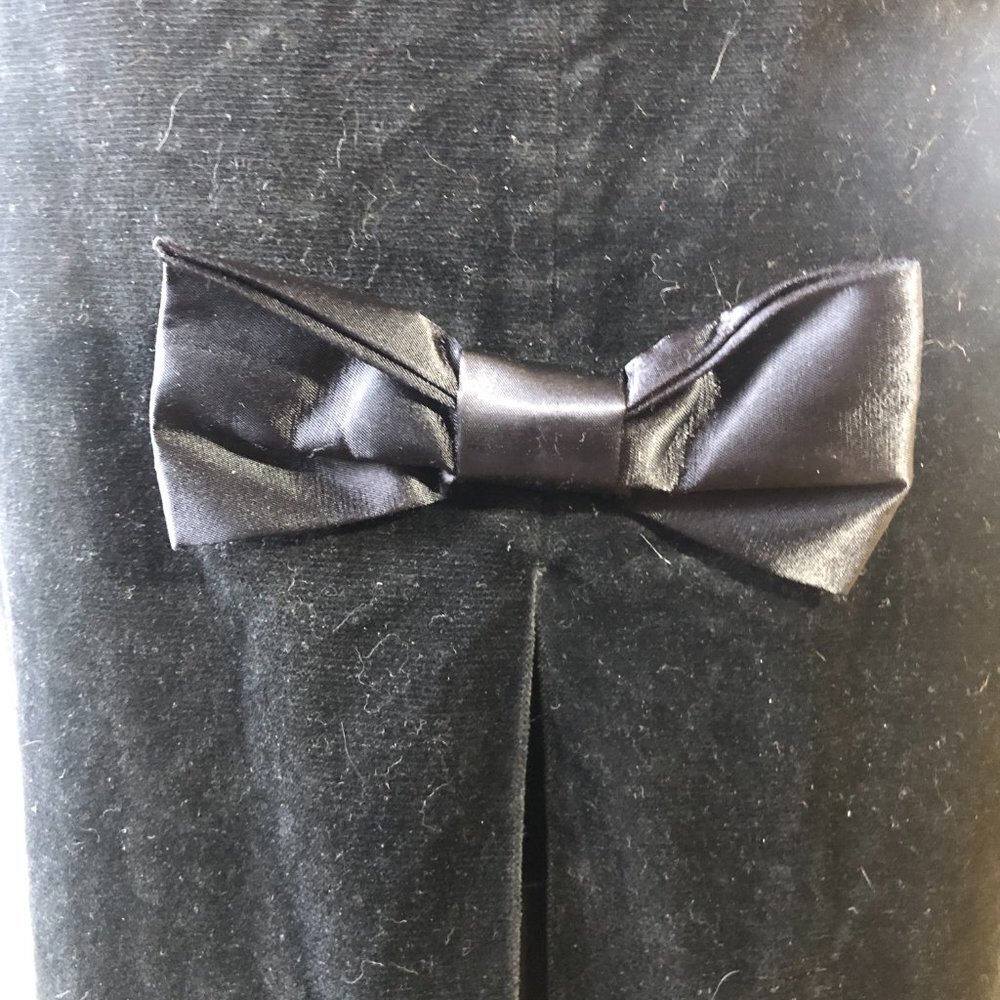 Vintage pencil fitted velvet skirt with bow - Picture 9 of 15